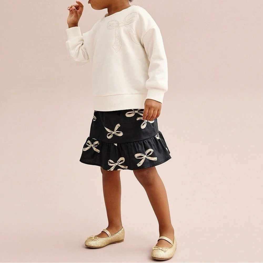 NWT Carter’s Baby 2-Piece Bow Print Sweatshirt & Skirt Dress- Size 9M